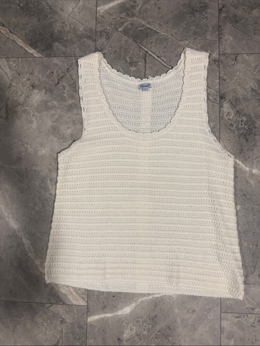 Kismet Cream Crochet Scoop Neck Tank
